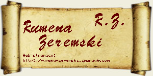 Rumena Zeremski vizit kartica